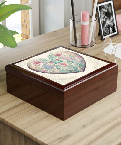 72882 154 400x480 - Hidden Dragon Pastel Heart Wood Keepsake Jewelry Box with Ceramic Tile Cover