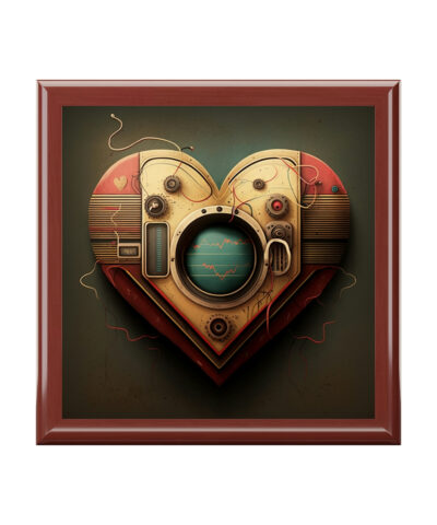 72882 162 400x480 - Steampunk Heart Wood Keepsake Jewelry Box with Ceramic Tile Cover