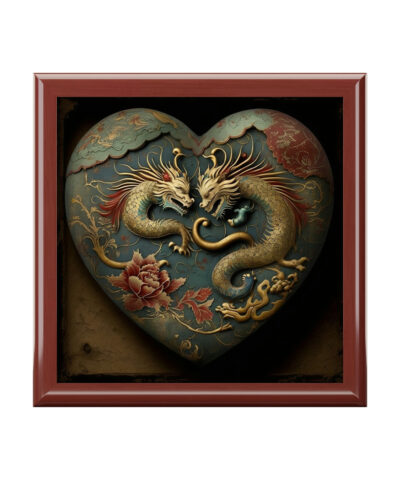72882 222 400x480 - Two Dragons Heart Wood Keepsake Jewelry Box with Ceramic Tile Cover