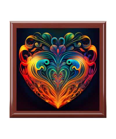 72882 228 400x480 - Psychedelic Heart Wood Keepsake Jewelry Box with Ceramic Tile Cover