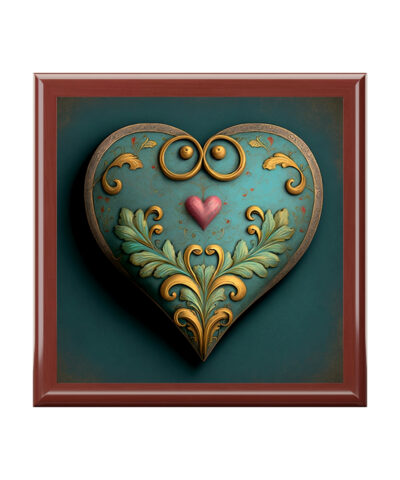 72882 240 400x480 - Antique Vintage Heart Wood Keepsake Jewelry Box with Ceramic Tile Cover