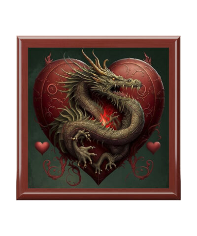 72882 243 400x480 - Dragon Heart Wood Keepsake Jewelry Box with Ceramic Tile Cover