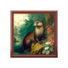 River Otter Wood Keepsake Jewelry Box with Ceramic Tile Cover