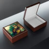 Otter Wood Keepsake Jewelry Box with Ceramic Tile Cover