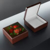 Vintage Roses Wood Keepsake Jewelry Box with Ceramic Tile Cover