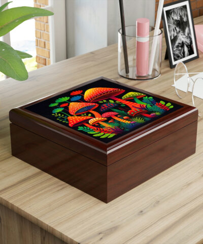 72882 289 400x480 - Magic Mushroom Forest Wood Keepsake Jewelry Box with Ceramic Tile Cover
