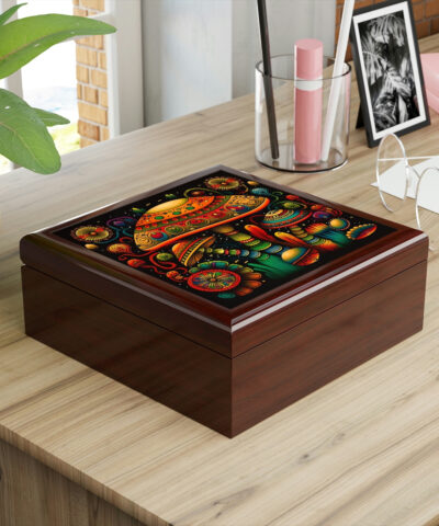 72882 292 400x480 - Psychedelic Mushroom Wooden Keepsake Jewelry Box with Ceramic Tile Cover