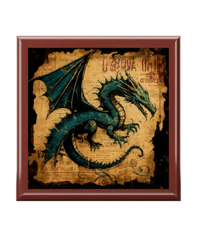 72882 312 400x480 - Vintage Dragon Wooden Keepsake Jewelry Box with Ceramic Tile Cover