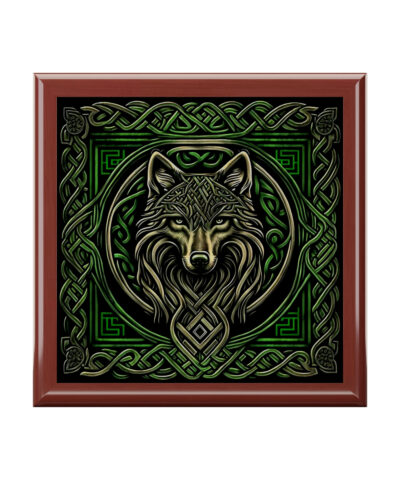 72882 324 400x480 - Celtic Knots Wolf Wooden Keepsake Jewelry Box with Ceramic Tile Cover