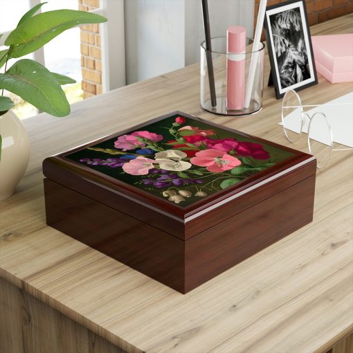 April Sweet Pea Birth Month Flower Jewelry Keepsake Box – Jewelry Travel Case,Bridesmaid Proposal Gift,Bridal Party Gift,Jewelry Cas