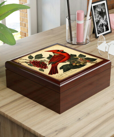 72882 367 400x480 - Vintage Male Cardinal Wooden Keepsake Jewelry Box