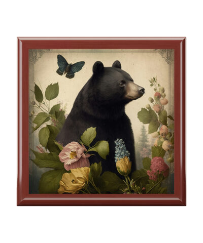 72882 384 400x480 - Vintage Black Bear Wooden Keepsake Jewelry Box