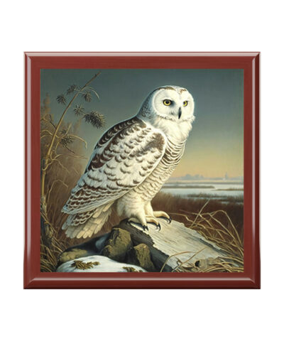 72882 390 400x480 - Vintage Snowy Owl Wooden Keepsake Jewelry Box