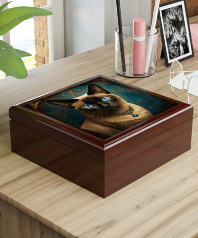 72882 4 400x480 - Siamese Cat Jewelry Keepsake Box - Jewelry Travel Case,Bridesmaid Proposal Gift,Bridal Party Gift,Jewelry Case,Gifts for Her