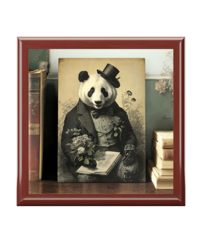 72882 402 400x480 - Vintage Panda Bear Art Wooden Keepsake Jewelry Box