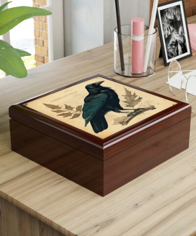 72882 409 400x480 - Vintage American Crow Wooden Keepsake Jewelry Box