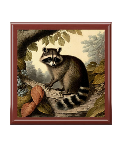 72882 414 400x480 - Vintage Raccoon Wooden Keepsake Jewelry Box
