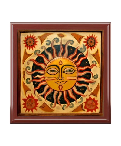72882 504 400x480 - Rustic Folk Art Celestial Sun Design Wooden Keepsake Jewelry Box