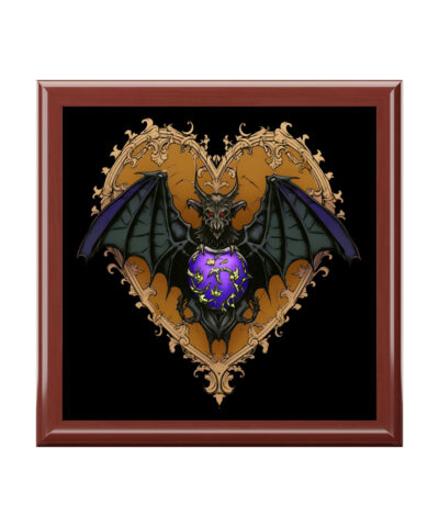 72882 566 400x480 - Purple Gothic Bat Heart Design Wooden Keepsake Jewelry Box