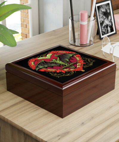 72882 570 400x480 - Red Gothic Bat Heart Design Wooden Keepsake Jewelry Box
