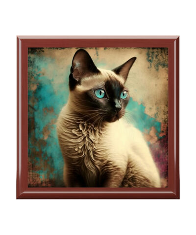 72882 6 400x480 - Grunge Siamese Cat Wood Keepsake Jewelry Box with Ceramic Tile Cover