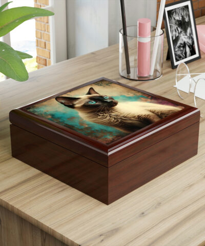 72882 7 400x480 - Grunge Siamese Cat Wood Keepsake Jewelry Box with Ceramic Tile Cover
