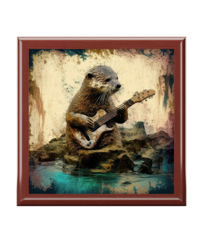 72882 87 400x480 - Otter Playing the Guitar Wood Keepsake Jewelry Box with Ceramic Tile Cover