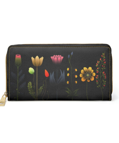Boho Floral Zipper Wallet  | Cottagecore Mid-Century Modern Themed Purse