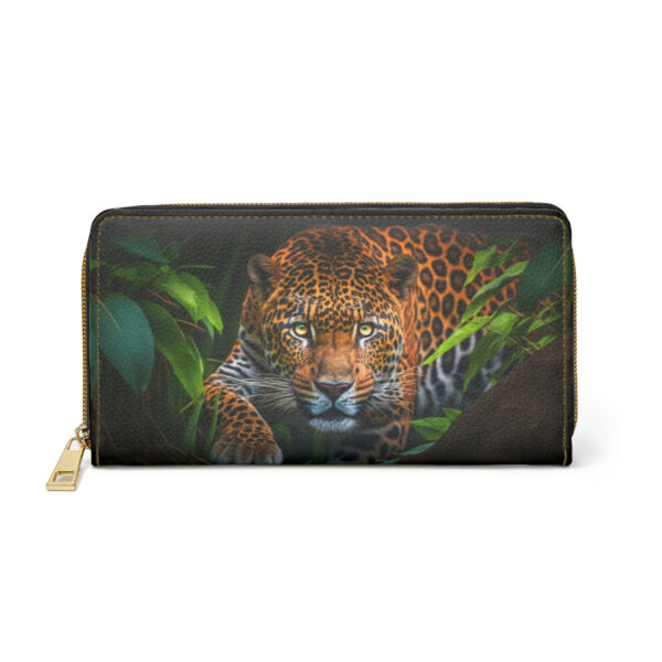 Jaguar Leopard Cat Zipper Wallet  | Cottagecore Mid-Century Modern Themed Purse