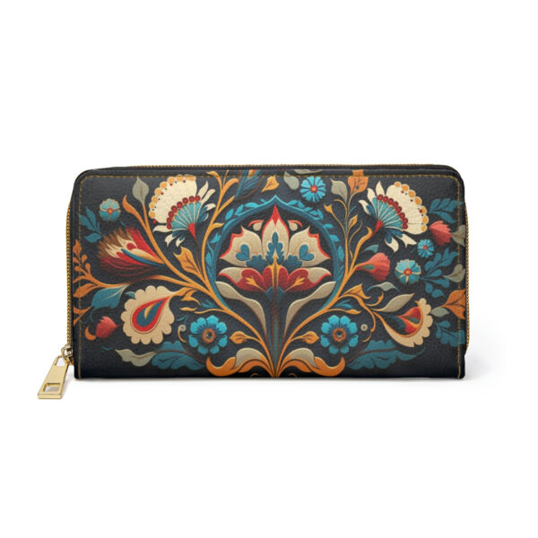 Boho Turkish Design Zipper Wallet  | Cottagecore Mid-Century Modern Themed Purse