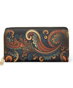 Boho Paisley Zipper Wallet  | Cottagecore Mid-Century Modern Themed Purse