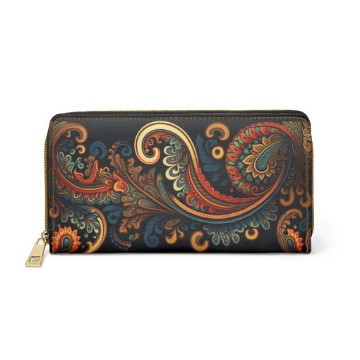 Boho Paisley Zipper Wallet  | Cottagecore Mid-Century Modern Themed Purse