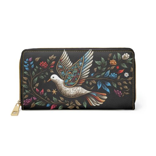 Boho Peace Dove Zipper Wallet  | Cottagecore Mid-Century Modern Themed Purse