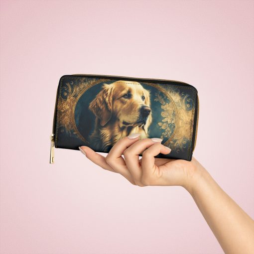 Golden Retriever Zipper Wallet  | Cottagecore Mid-Century Modern Dog Themed Purse