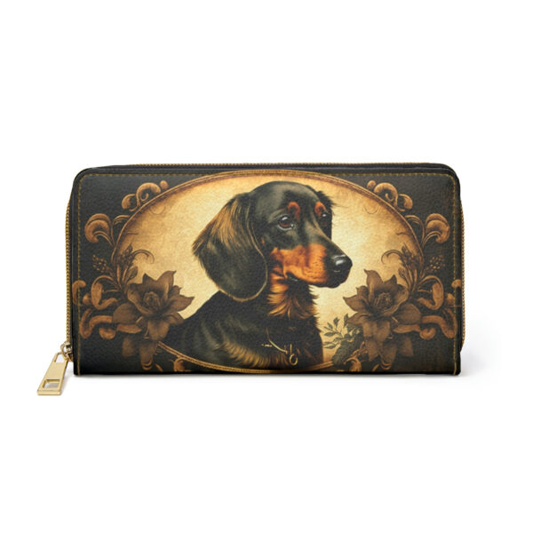Dachshund Zipper Wallet  | Cottagecore Mid-Century Modern Dog Themed Purse