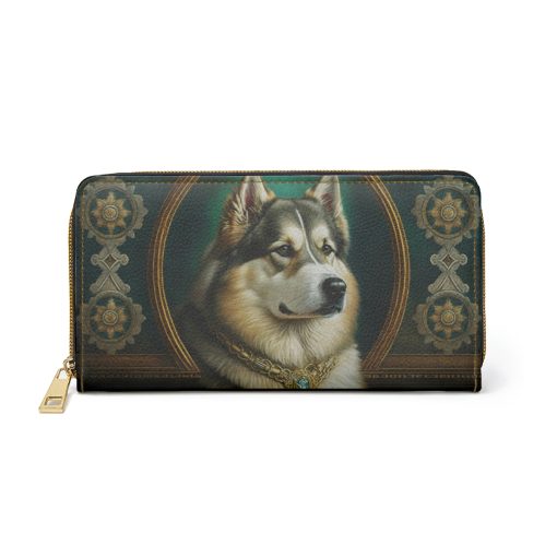 Alaskan Malamute Zipper Wallet  | Cottagecore Mid-Century Modern Dog Themed Purse