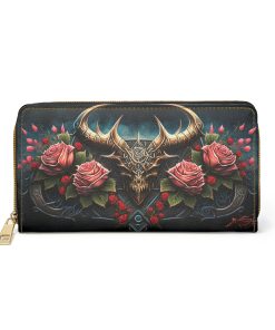 Viking Valhalla Skull Zipper Wallet  | Gothic Accesories Purse