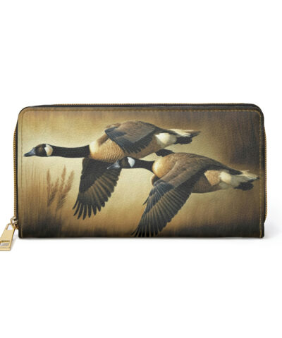 Canadian Geese Flying Zipper Wallet  | Boho Cottagecore Goose Purse
