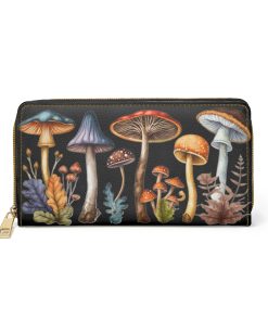 Mushroom Zipper Wallet  | Mycologist Cottagecore Goblincore Mushrooming Purse