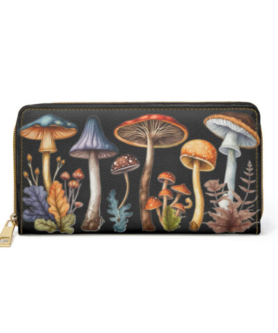 73217 92 400x480 - Mushroom Zipper Wallet  | Mycologist Cottagecore Goblincore Mushrooming Purse