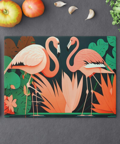 74549 135 400x480 - Mid-Century Modern Flamingos Cutting Board