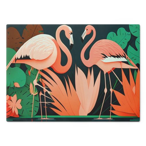 Mid-Century Modern Flamingos Cutting Board