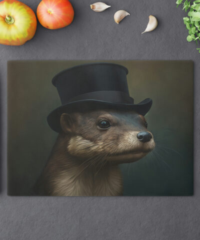 74549 160 400x480 - Vintage Victorian Otter with Tophat Cutting Board