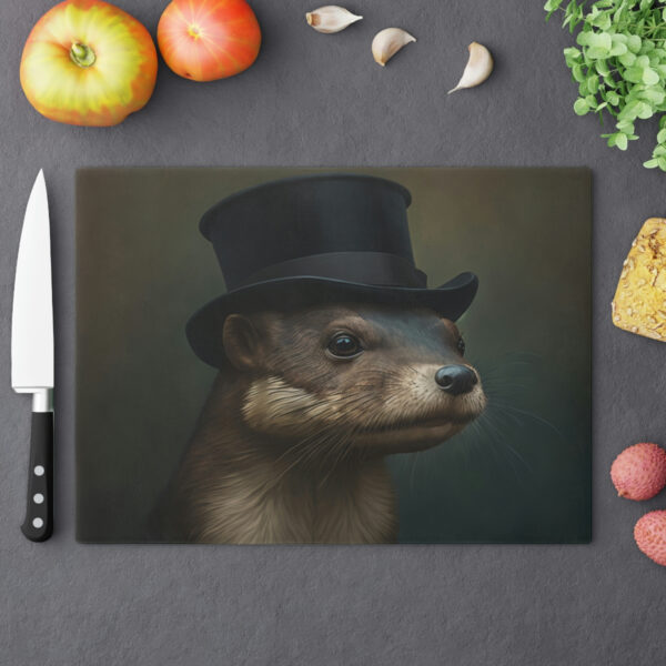 Vintage Victorian Otter with Tophat Cutting Board