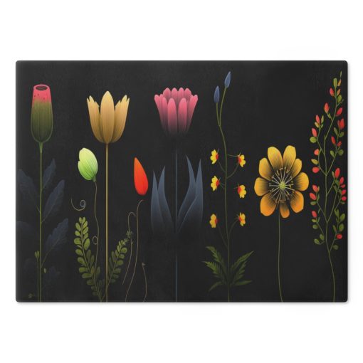 Boho Modern Minimalism Night Floral Cutting Board