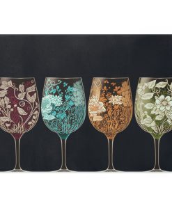 Art Nouveau Boho Wine Glasses Cutting Board
