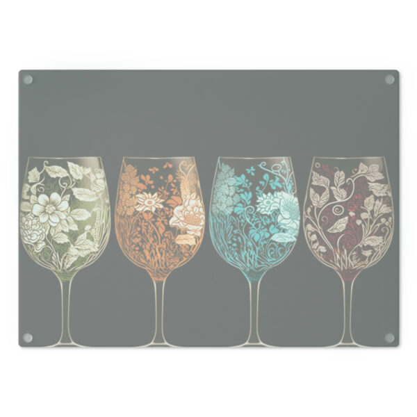 Art Nouveau Boho Wine Glasses Cutting Board
