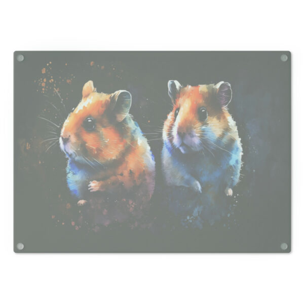 Watercolor Hamster Sisters Cutting Board
