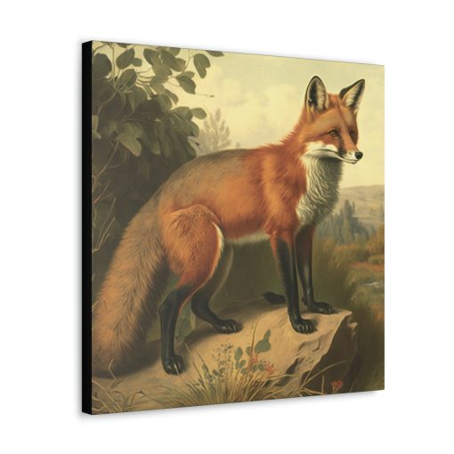 Red Fox Vintage Antique Retro Canvas Wall Art – This Art Print Makes the Perfect Gift for any Nature Lover. Decor You Can L