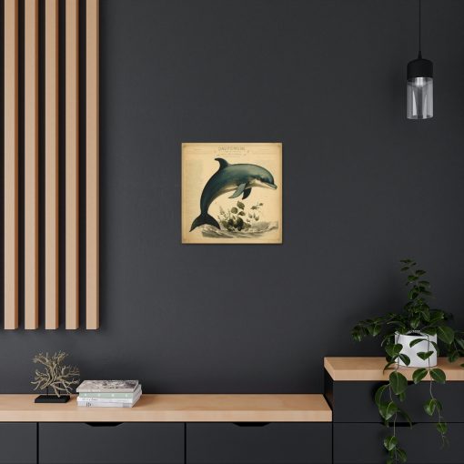 Dolphin Vintage Antique Retro Canvas Wall Art – This Art Print Makes the Perfect Gift for any Nature Lover. Decor You Can Lov